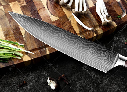 Damascus Pattern Steel Knife Set