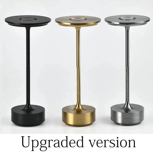 Metallic Cordless Rechargeable Waterproof Table Lamp