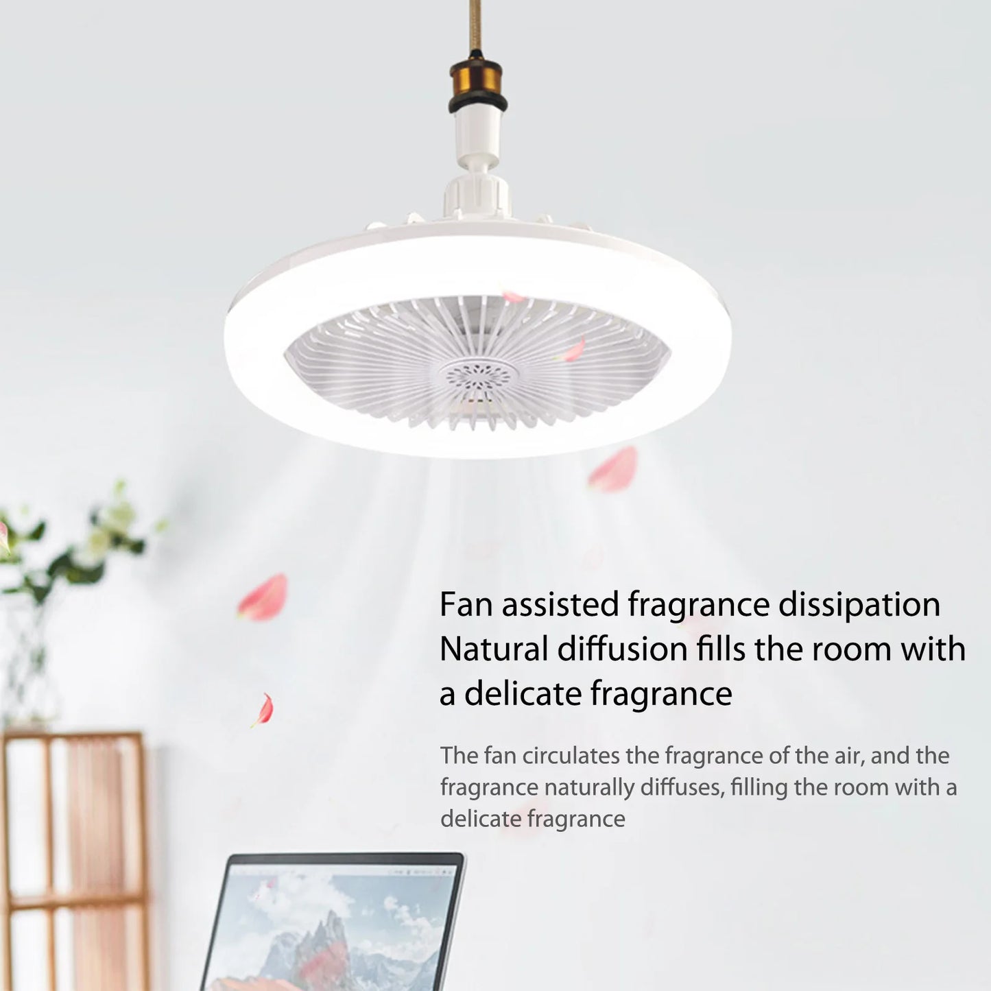 360 Rotating Smart Ceiling Fan Multicolor Led Light