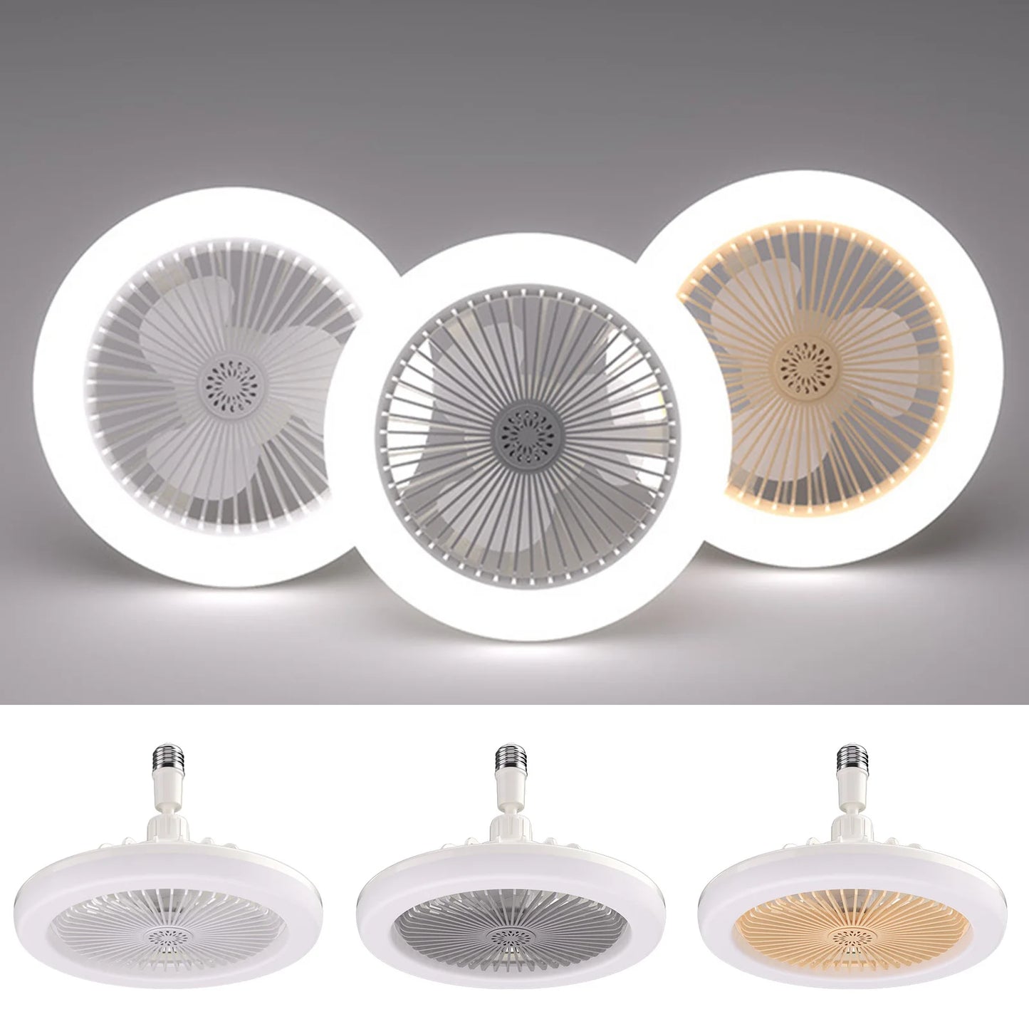 360 Rotating Smart Ceiling Fan Multicolor Led Light